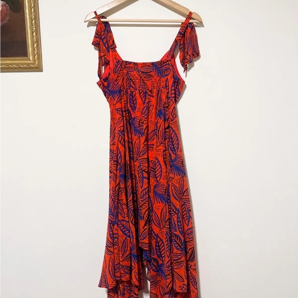 NWT ALEXIS for Target - Size XS - Tropical Leaf Tie Strap Asymmetrical Hem Dress - Picture 11 of 11